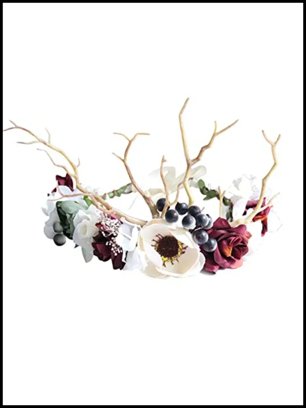 Deer Flower Crown Floral Headpiece Hair Halo Adjustable Women's